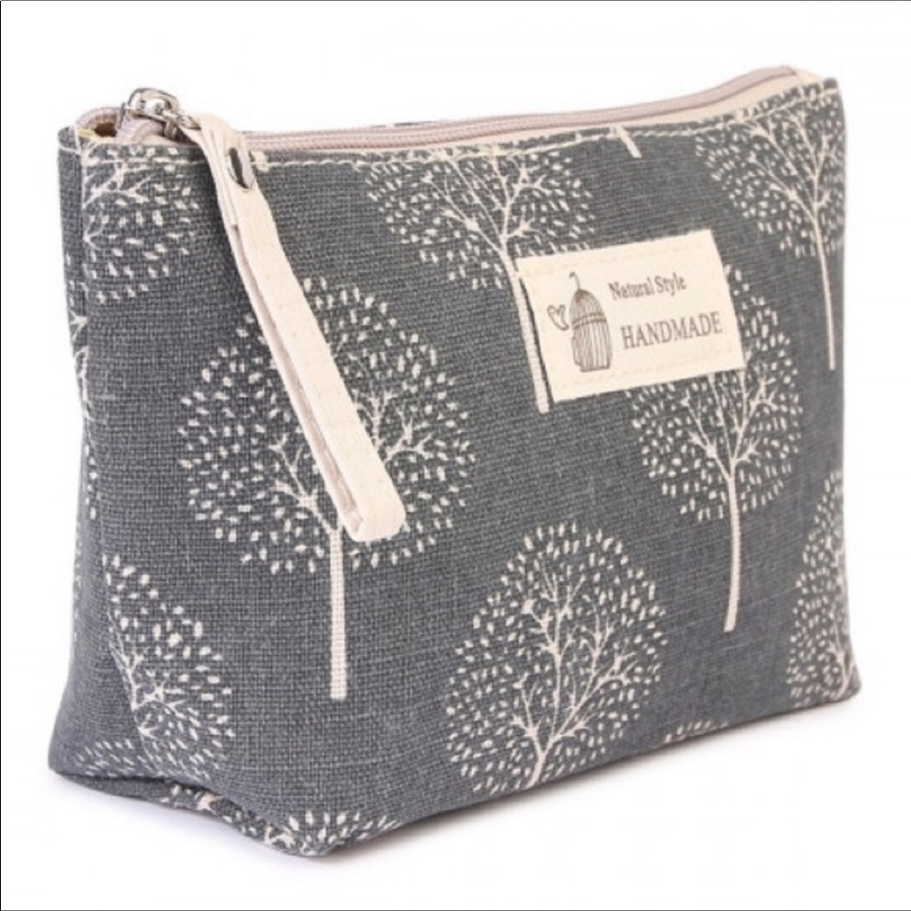 Boho Tree print cosmetics bag
